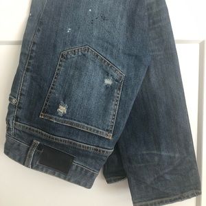 FairPlay Ripped Blue Jeans with Paint Splatters